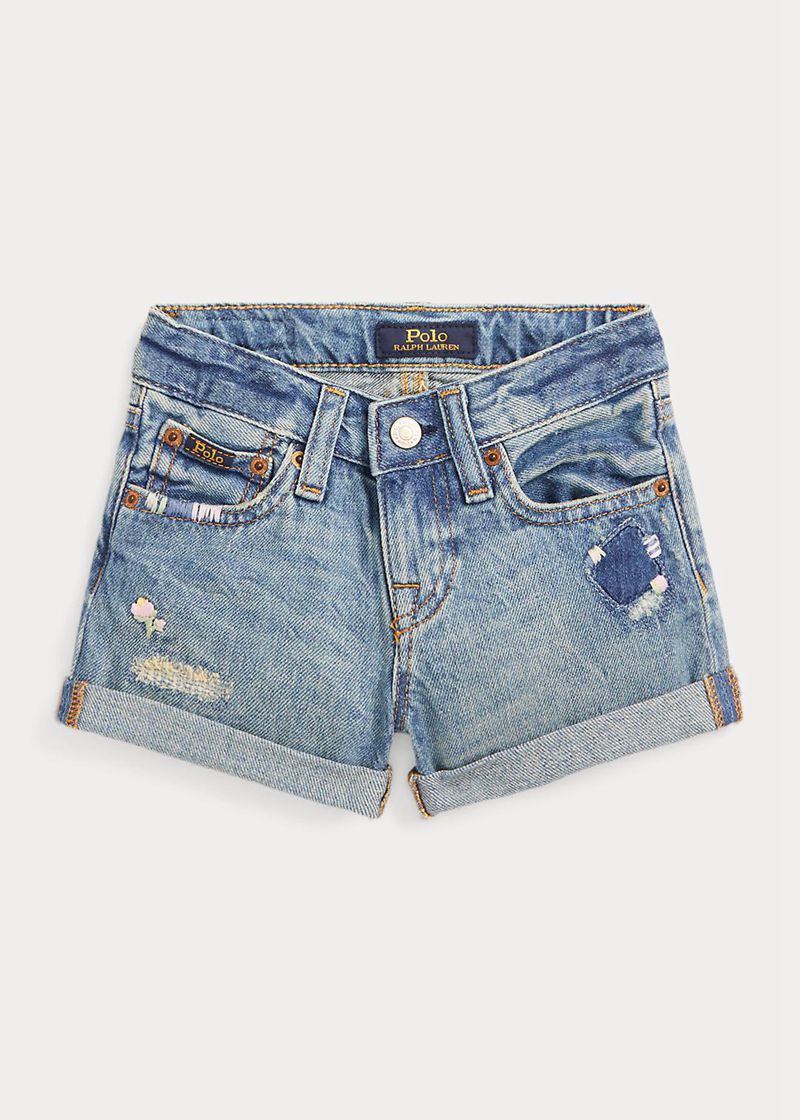 Shorts Ralph Lauren Niña 1.5-6.5 Años Distressed Denim Chile Azules KDPYV-0651